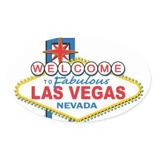 Las Vegas Retro Sign Oval Sticker