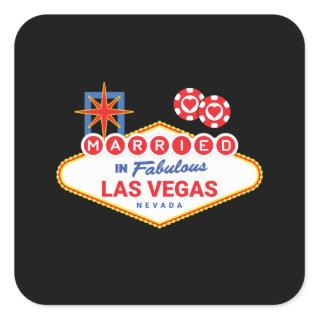 Las Vegas Wedding - Couple Married in Las Vegas Square Sticker