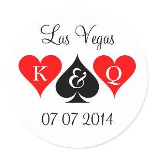 Las Vegas wedding stickers with monogram and date