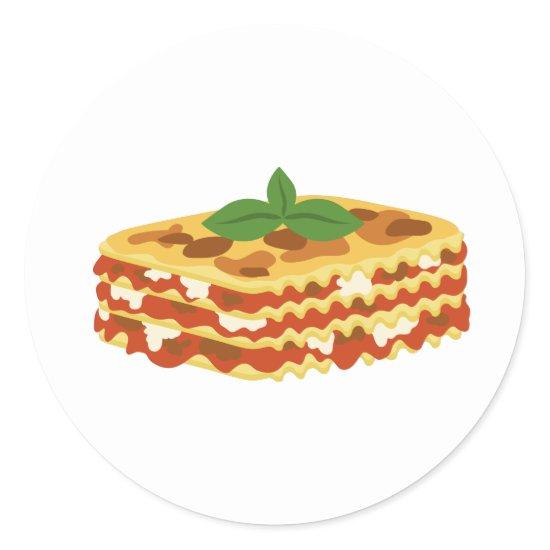 Lasagna Classic Round Sticker