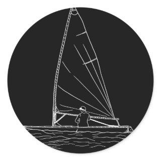Laser Dinghy Boat Sailing Classic Round Sticker
