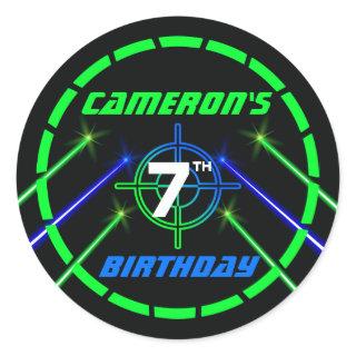 Laser Tag Neon Birthday Party Stickers