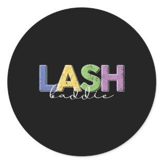 Lash Baddie Eyelash Tech Lash Lashes Classic Round Sticker