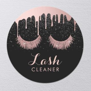 Lashes Cleaner Modern Rose Gold Dripping eyelash Classic Round Sticker