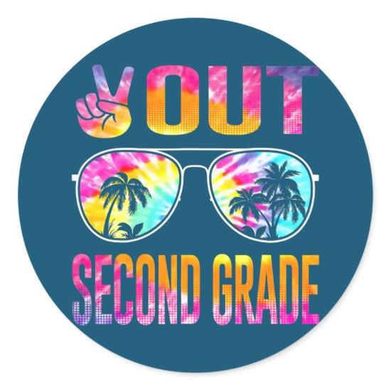 Last Day Of School Peace Out Second 2nd Grade Classic Round Sticker