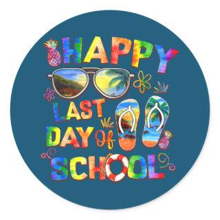 Last Day of School Student Teacher Off Duty Tie Classic Round Sticker