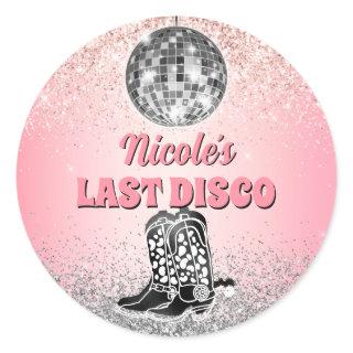 Last Disco Retro Bachelorette Custom Classic Round Sticker