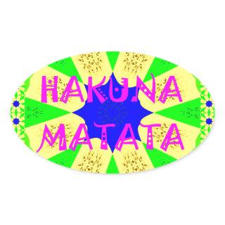 Latest Hakuna Matata Beautiful Amazing Design Colo Oval Sticker