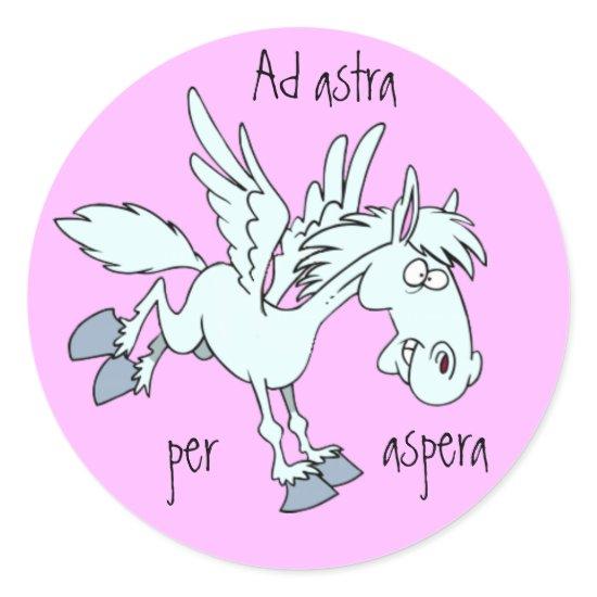 Latin: Ad astra per aspera Classic Round Sticker