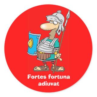 Latin: Fortes fortuna adiuvat Classic Round Sticker