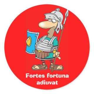 Latin: Fortes fortuna adiuvat Classic Round Sticker