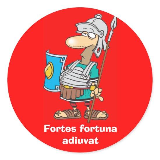 Latin: Fortes fortuna adiuvat Classic Round Sticker