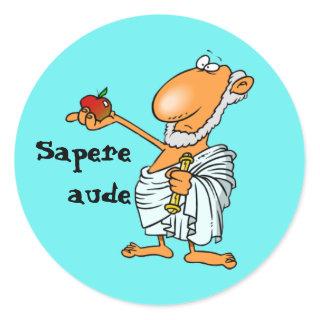 Latin: Sapere aude Classic Round Sticker
