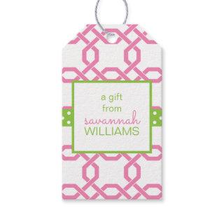 Lattice & Grosgrain Personalized Gift Tags