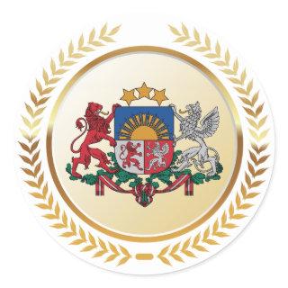 Latvia Coat of Arms Classic Round Sticker