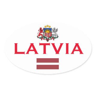 Latvia European Oval Style Sticker