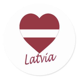Latvia Flag Heart Classic Round Sticker