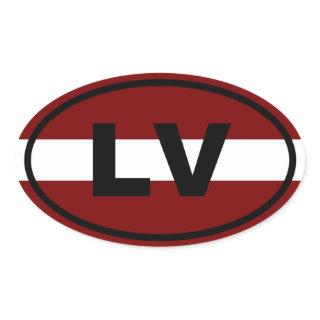Latvia LV European Oval Sticker