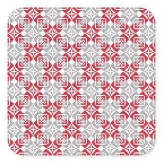 Latvian Morning SUN geometric pattern III Square Sticker