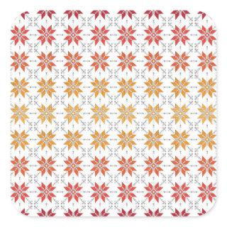 Latvian Morning SUN geometric pattern IV Square Sticker