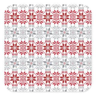 Latvian Morning SUN geometric pattern VIII Square Sticker