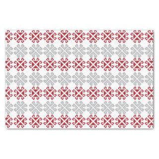 Latvian red and gray geometric Moon cross Tissue Paper