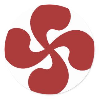 Lauburu Red Basque Cross Classic Round Sticker