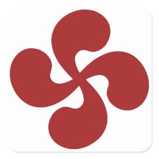 Lauburu Red Basque Cross Square Sticker