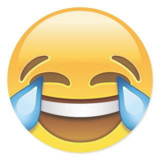 Laughing Crying Tears of Joy emoji Classic Round Sticker