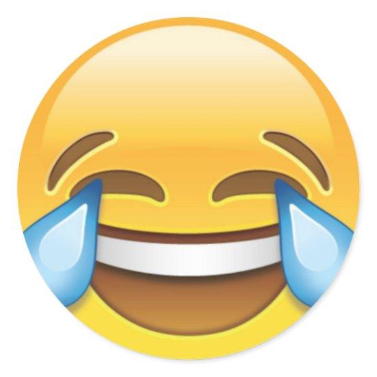 Laughing Crying Tears of Joy emoji Classic Round Sticker