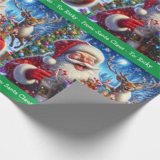 Laughing Santa Claus Add Boy Girl's Name Christmas