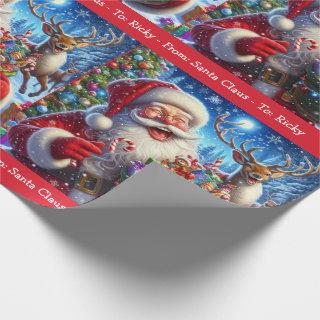 Laughing Santa Claus Add Boy Girl's Name Christmas