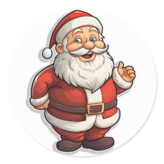 Laughing Santa Claus Cartoon Sticker