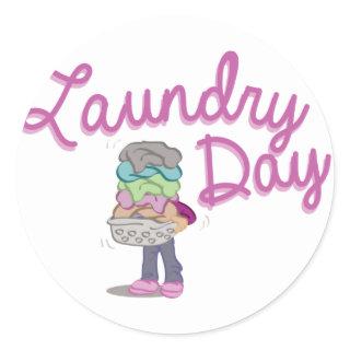 Laundry Day Classic Round Sticker