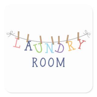 Laundry Room Hanging Square Sticker