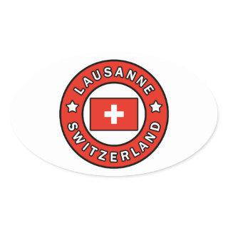 Lausanne Switzerland Oval Sticker