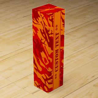 Lava Red Camo w/ Custom Text Wine Gift Box