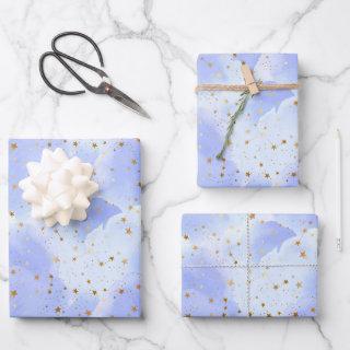 Lavendar Golden Star Pattern  Sheets