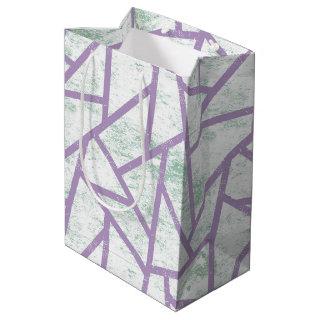 Lavender and pale green mosaic pattern medium gift bag
