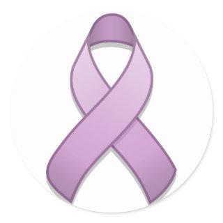 Lavender Awareness Ribbon Round Sticker
