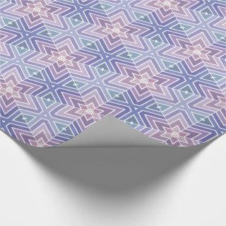 Lavender & Blue Geometric Star Maze Pattern