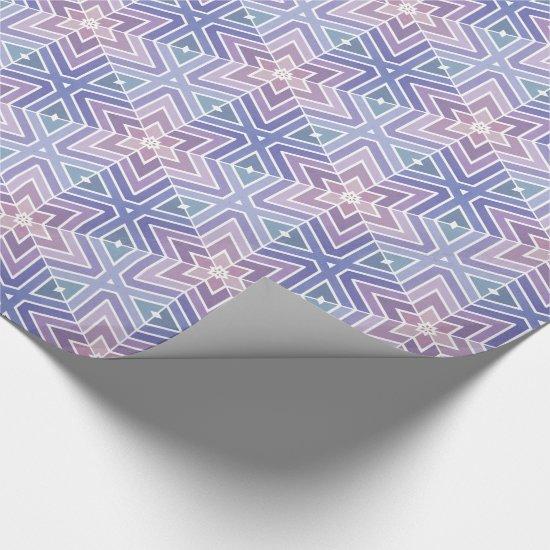 Lavender & Blue Geometric Star Maze Pattern