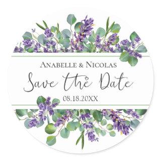 Lavender Eucalyptus Save the date Sticker