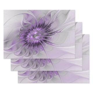 Lavender Flower Dream Modern Abstract Fractal Art  Sheets