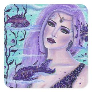 Lavender Ice Mermaid By Renee L. Lavoie Square Sticker