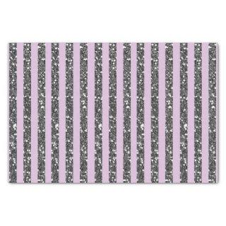 Lavender Lilac Purple Silver Glitter Stripes Party Tissue Paper
