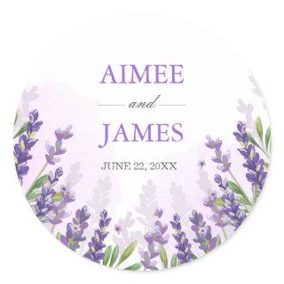 Lavender Wedding Envelope Seal Elegant Sticker