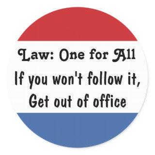 Law: One for All  Classic Round Sticker