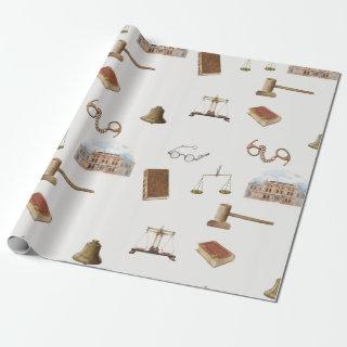 Law Scales Gavel Legal Antique Pattern