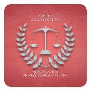 Law School | Justice Scales and Laurel Wreath Square Sticker